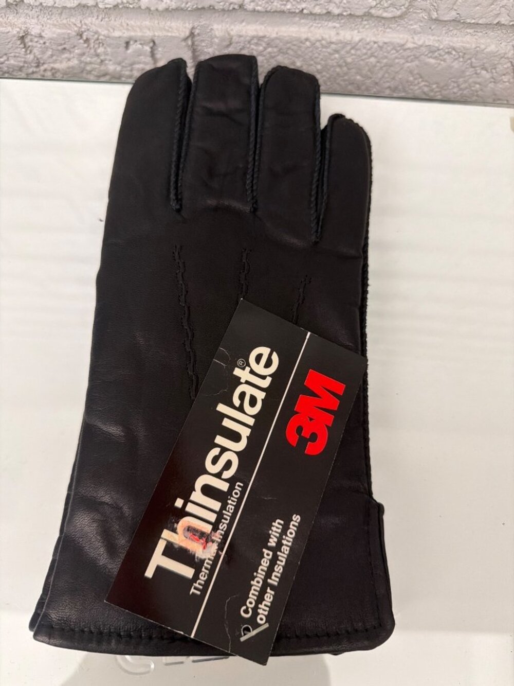 3M Thinsulate Black Leather Women's Winter Gloves Size L